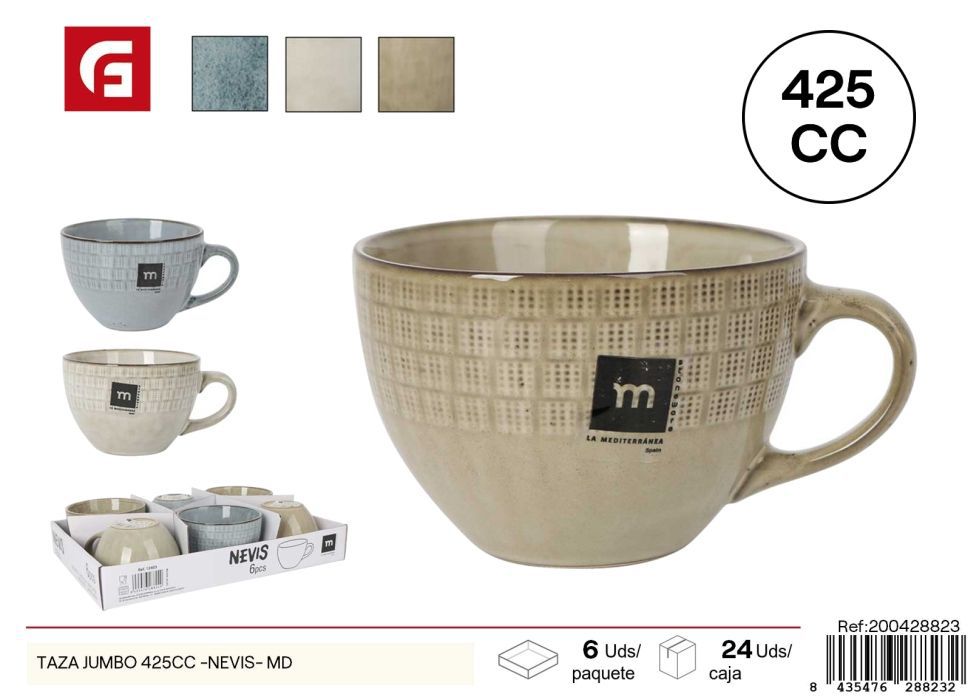 Taza jumbo 425 ml (serie Nevis) - Vajilla de cerámica