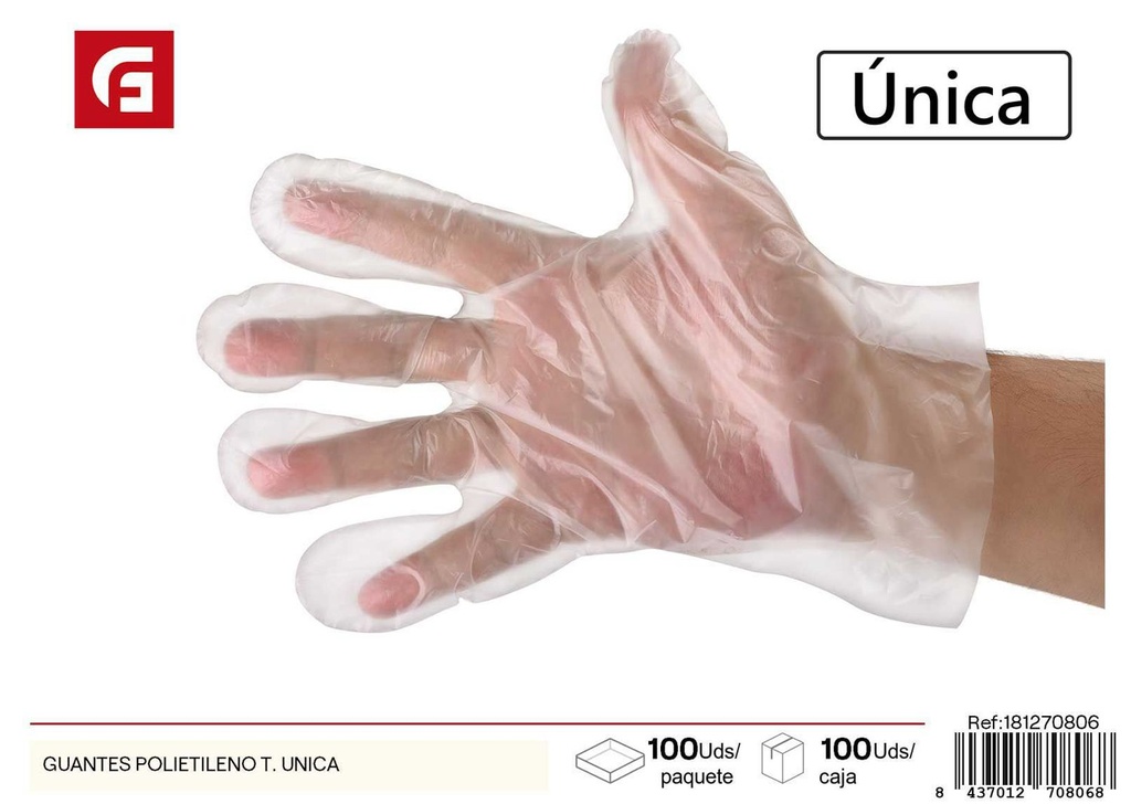 Guantes de polietileno talla única - Accesorios de limpieza y protección