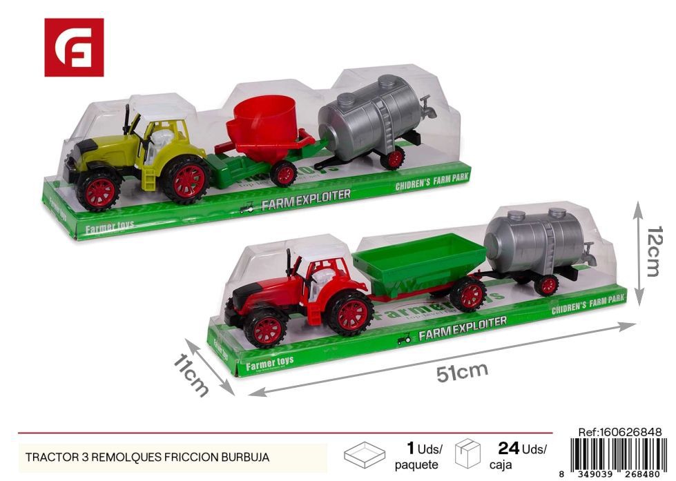 Tractor con 3 remolques - Juguetes y vehículos