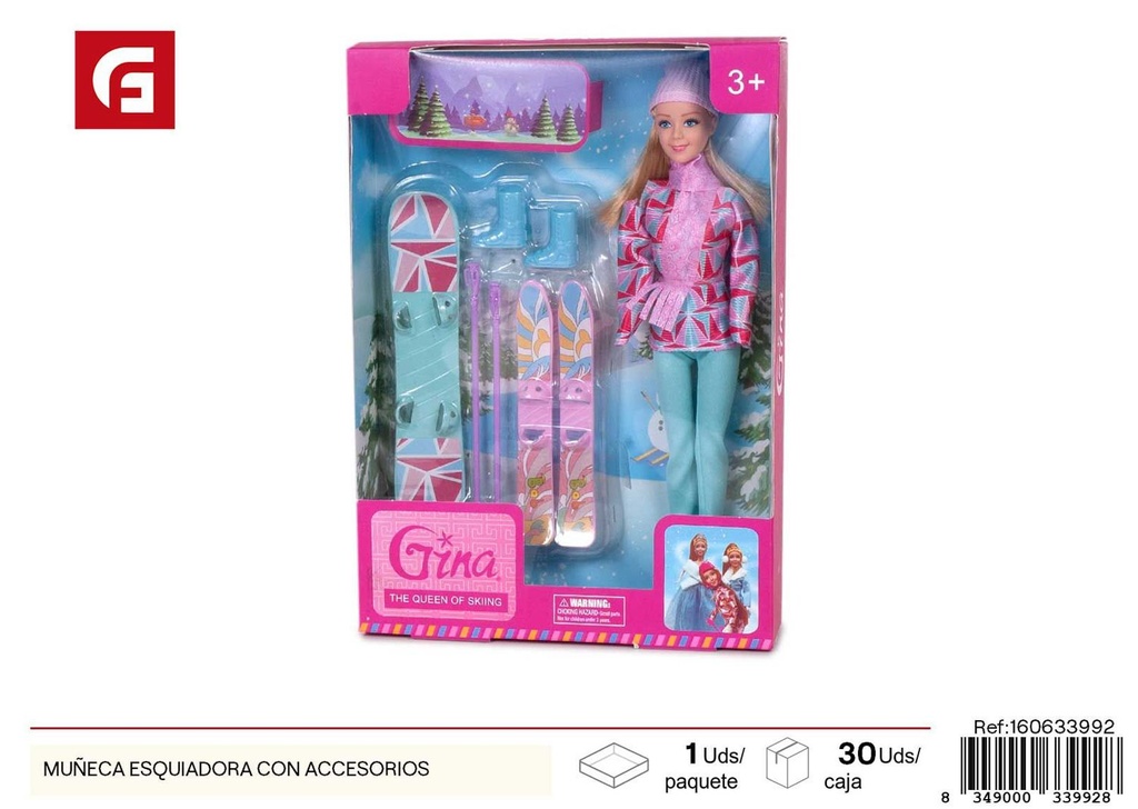 Muneca esquiadora con accesorios - Juguetes y muñecas