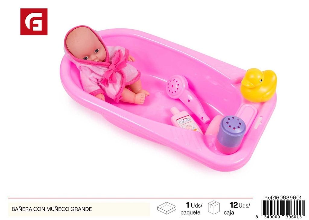 Bañera con muñeco grande - Juguetes para el baño y accesorios