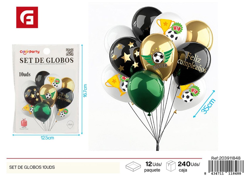 Set de globos 10 unidades - Decoraciones para fiestas y eventos
