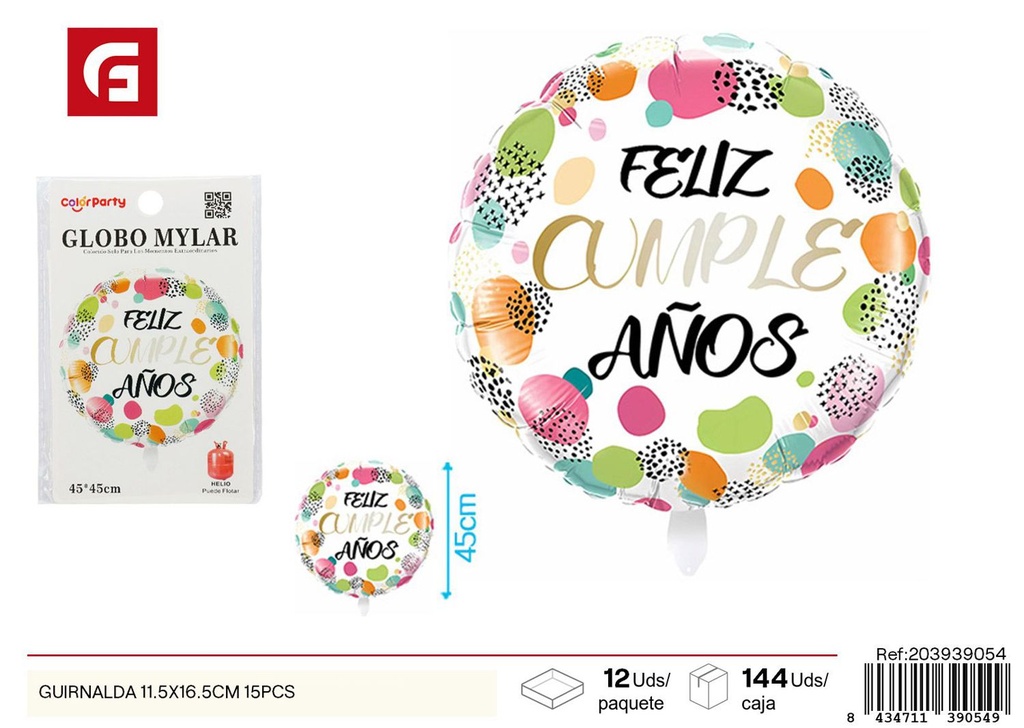 Guirnalda 11.5x16.5 cm 15 piezas - Decoraciones festivas y eventos