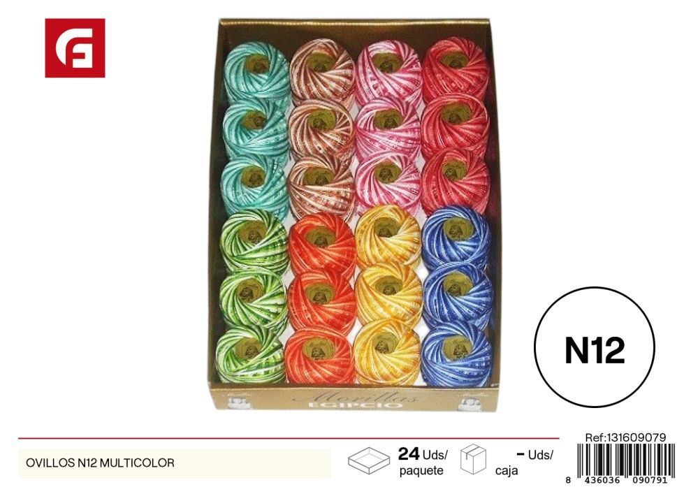 Ovillos N12 multicolor - Accesorios de costura y manualidades