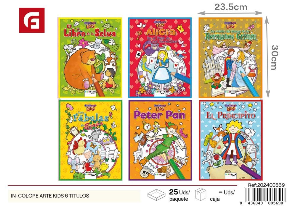 In-colore arte kids 6 títulos - Material escolar y libros para colorear