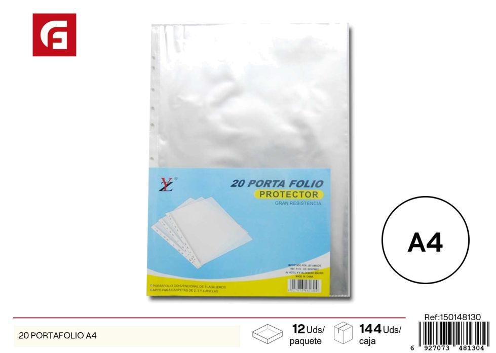 Portafolio A4 set de 20 - Material de oficina y organizadores