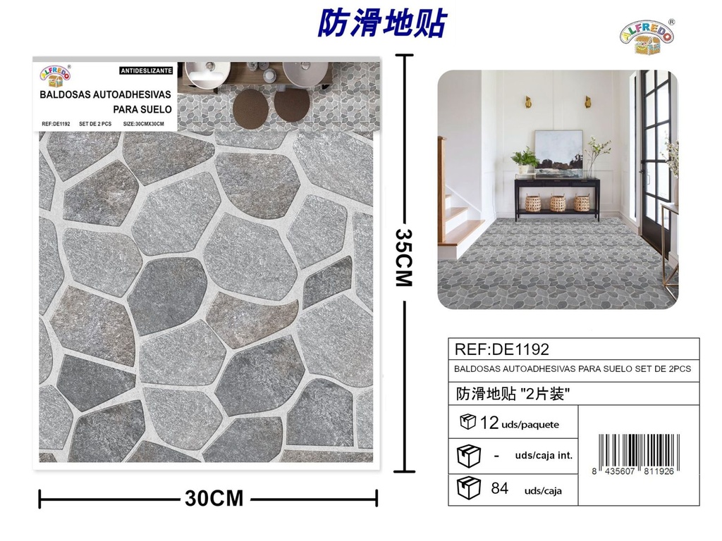 Baldosas autoadhesivas para suelo set de 2 piezas 30x30 cm - Decoración y renovación