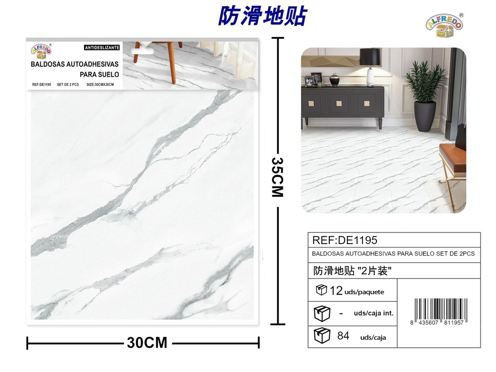 Baldosas autoadhesivas para suelo set de 2 piezas 30x30 cm - Decoración y renovación