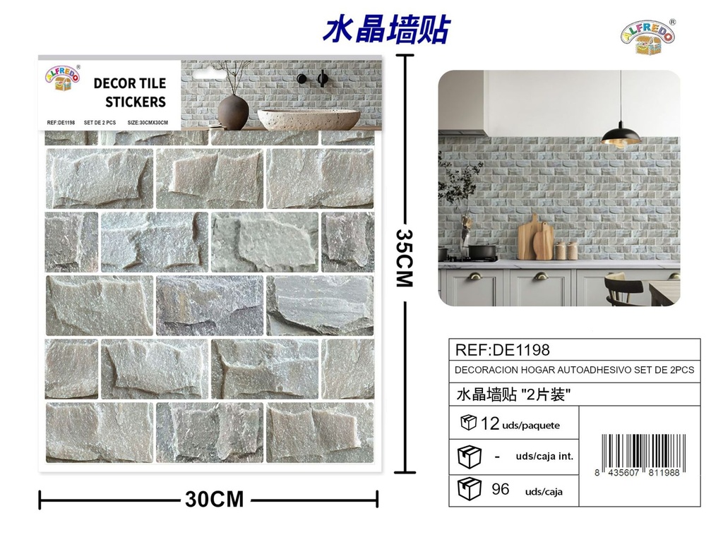 Decoración para hogar autoadhesivo set de 2 piezas 30x30 cm - Decoración y diseño