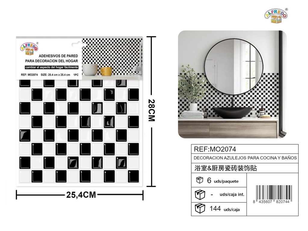 Decoración azulejos para cocina y baños 25.4x25.4 cm - Decoración para cocina
