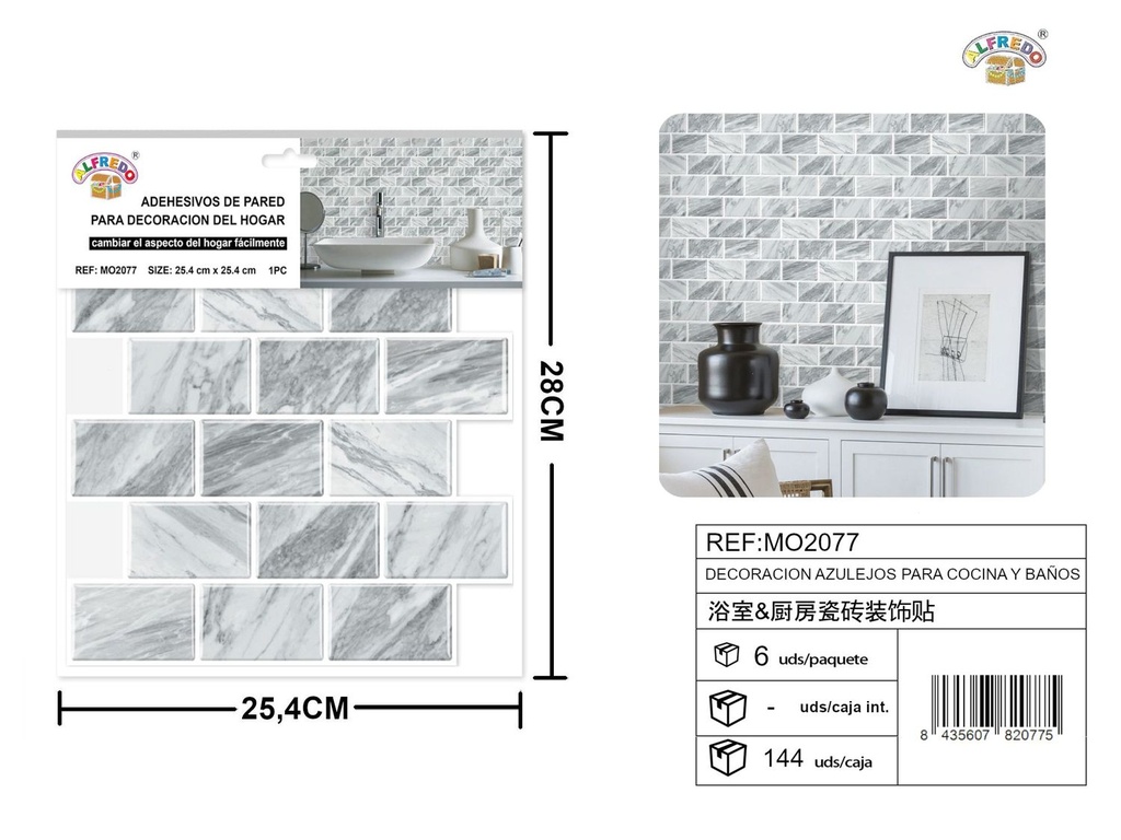Azulejos decorativos para cocina y baño 25,4x25,4 cm REF:MO2077