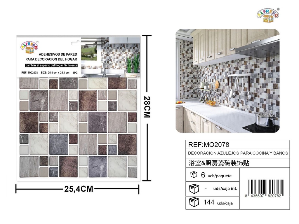 Azulejos decorativos para cocina y baño 25,4x25,4 cm REF:MO2078