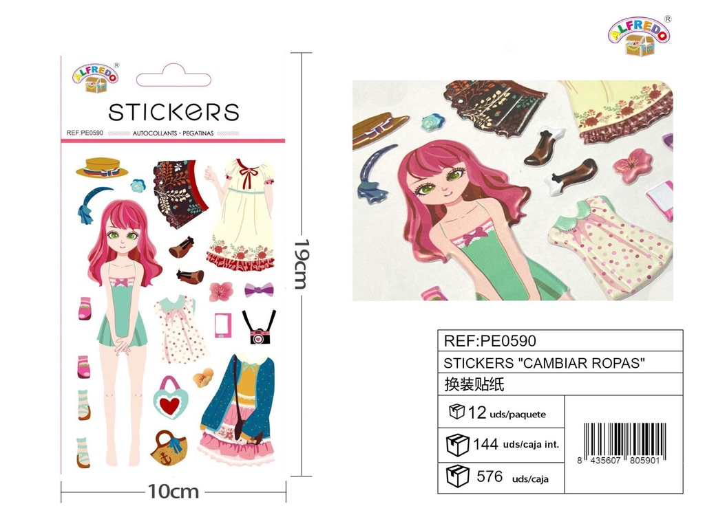 Stickers "Cambiar ropas" 10x19 cm