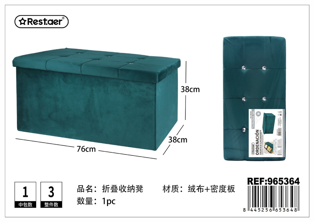 Taburete de almacenamiento plegable 76*38*38 cm - Mueble multifuncional