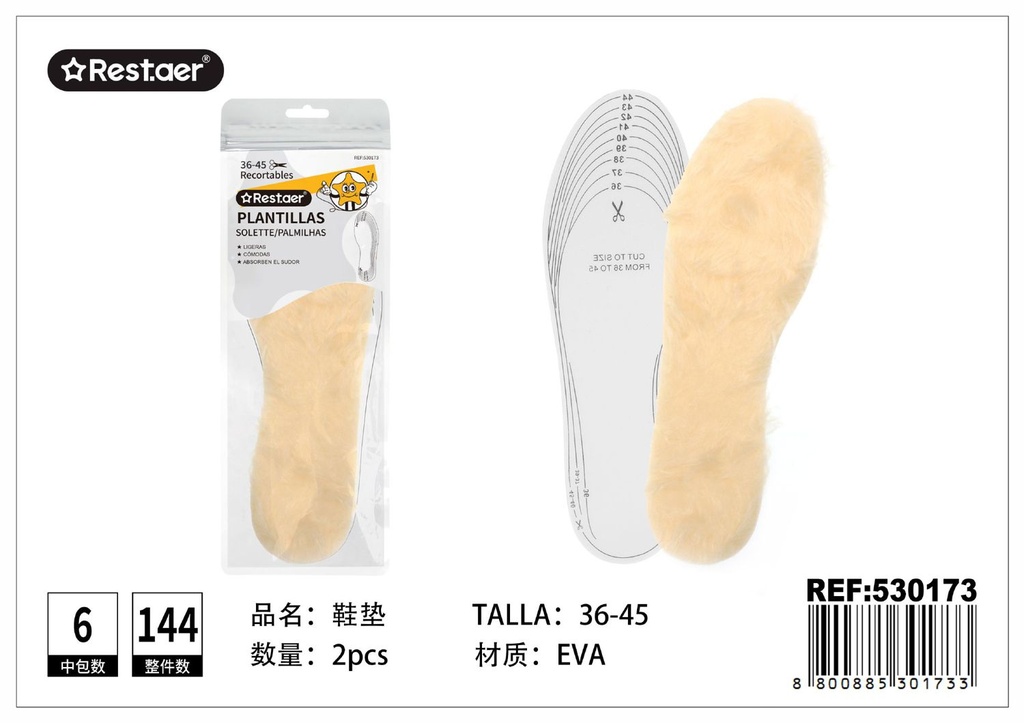 Plantilla de invierno de pelo largo EVA - Accesorios de mercería