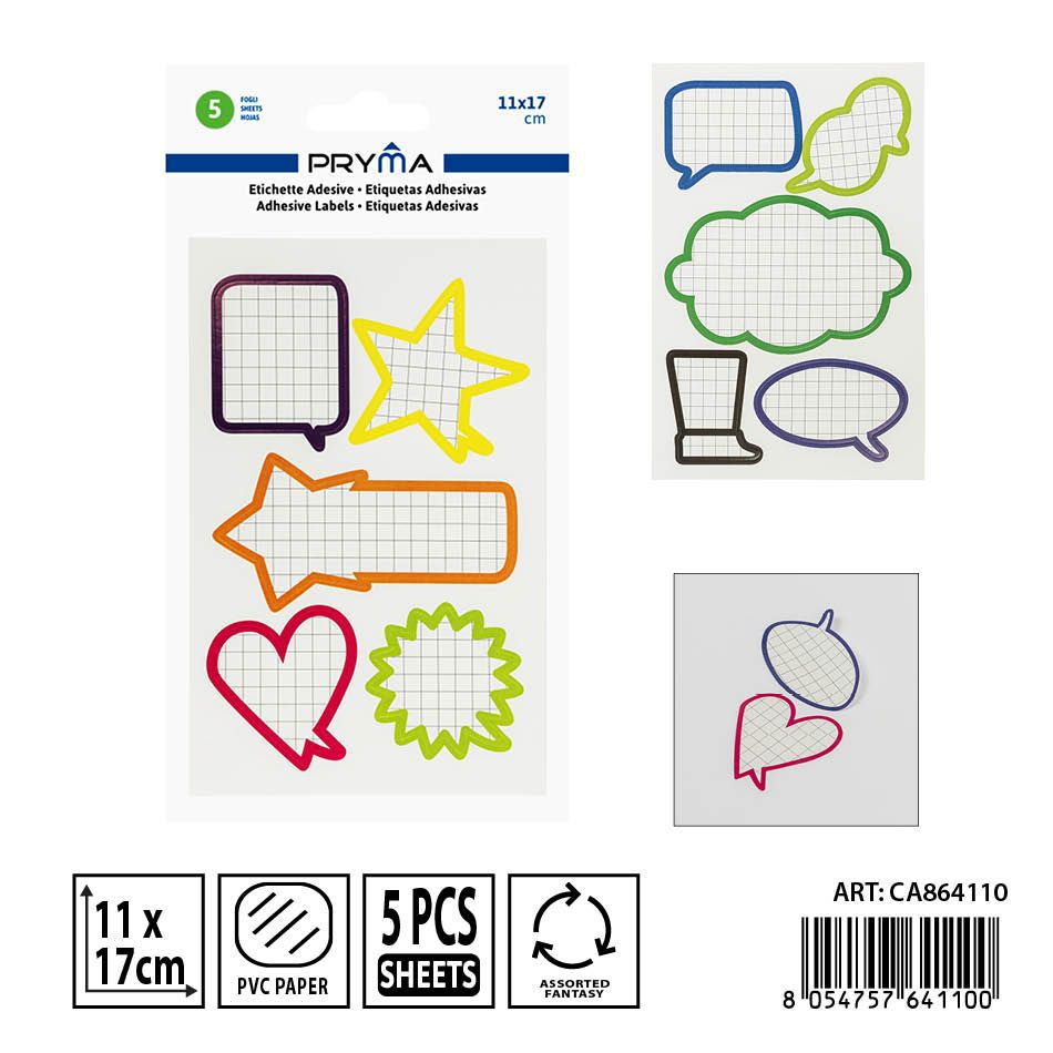 Etiquetas adhesivas 11x17 cm 5 ff - Material escolar y etiquetas