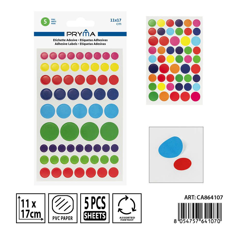 Etiqueta adhesiva 5PZ 11x17 cm - Adhesivos para papelería