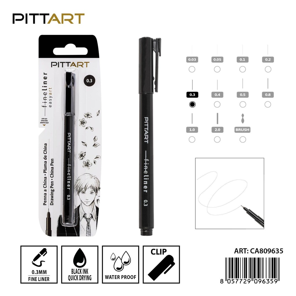 Bolígrafo punta fina negro 0.3 mm - Materiales de escritura