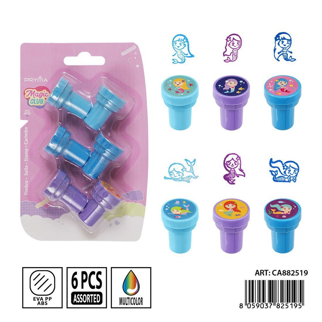 Sello redondo 6PZ 2.6x3.5 cm - Accesorios para manualidades