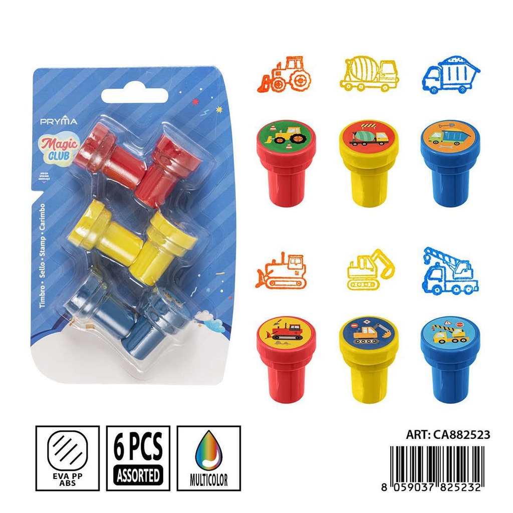 Sello redondo 6PZ 2.6x3.5 cm - Accesorios para manualidades