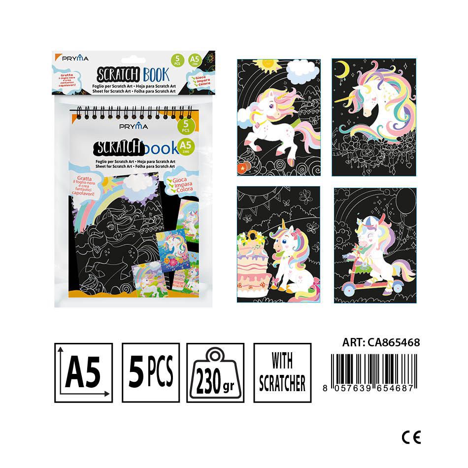 Libreta rascable A5 5 hojas 230g 14x20cm - Papelería creativa y manualidades
