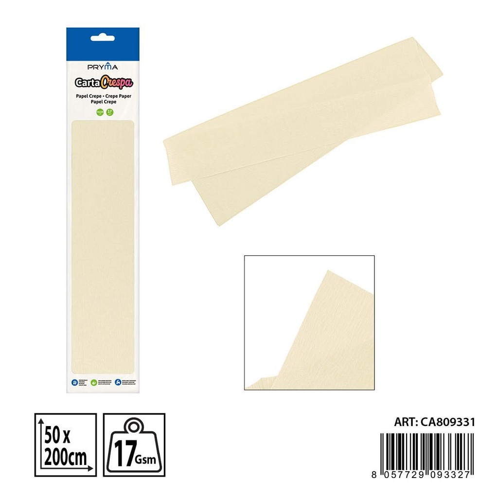 Papel crepe beige 50x200 cm - Papelería de manualidades