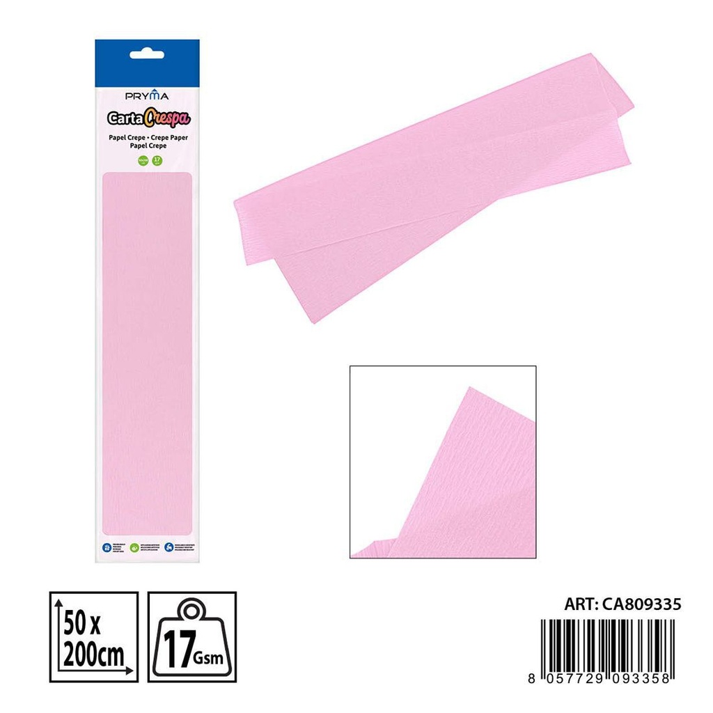 Papel crepe rosa 50x200cm - Materiales para manualidades y decoración