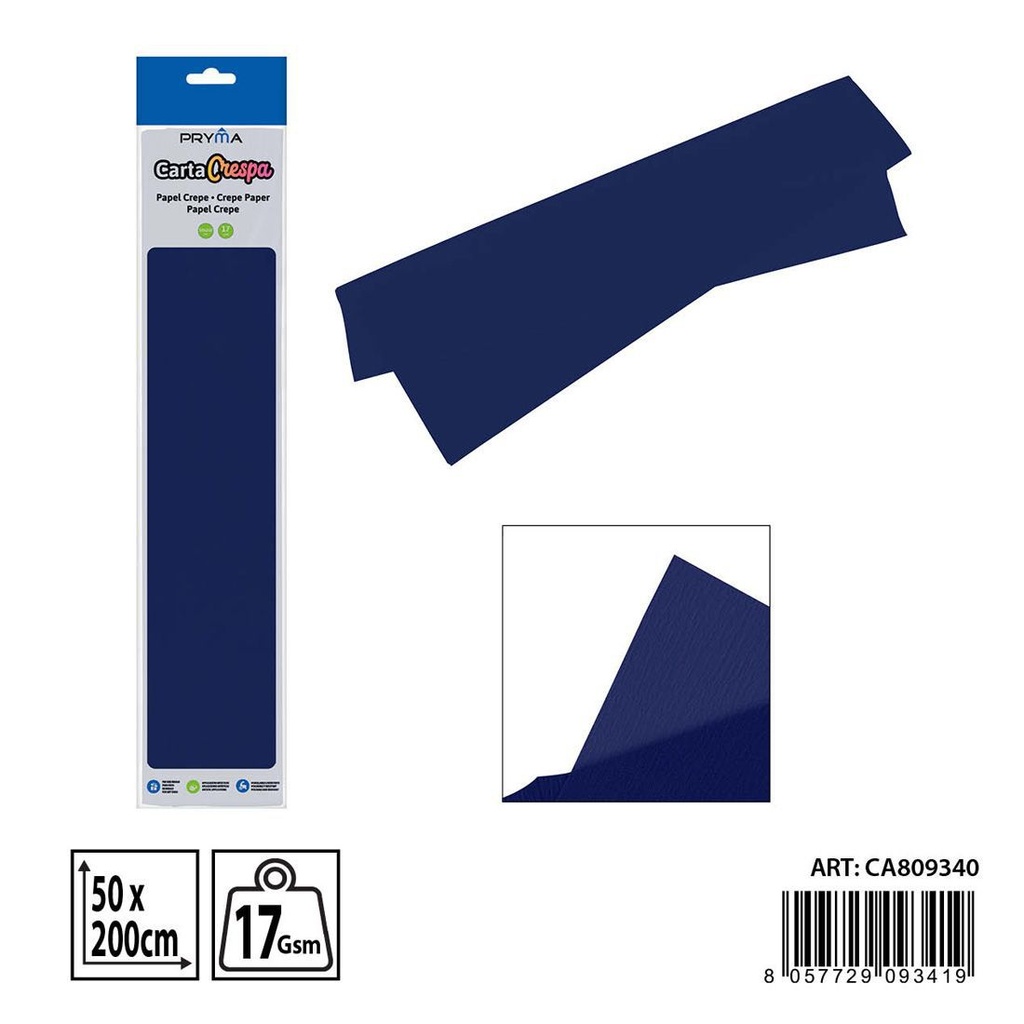 Papel crepé azul oscuro 50x200cm - Papelería para manualidades y papel