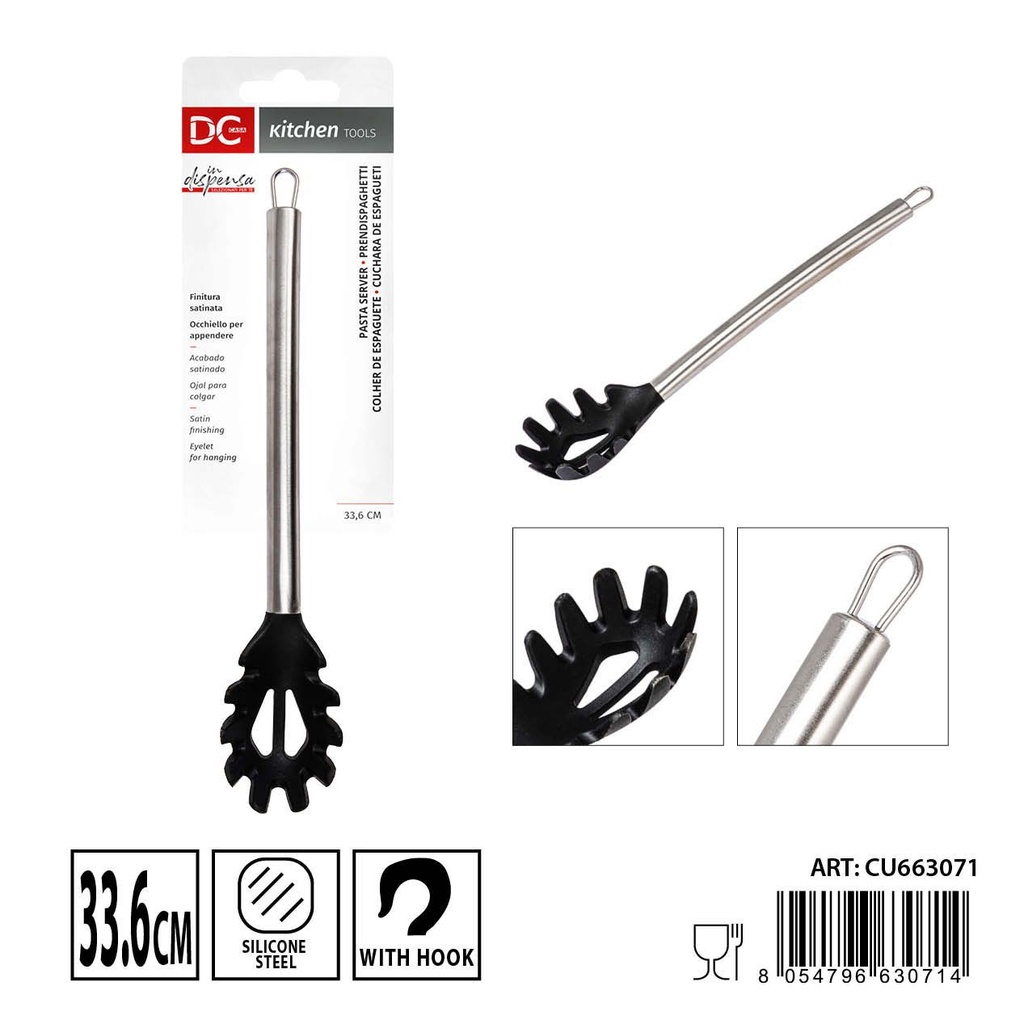 Cucharón de pasta de silicona/acero 33.6cm - Utensilios de cocina para pasta