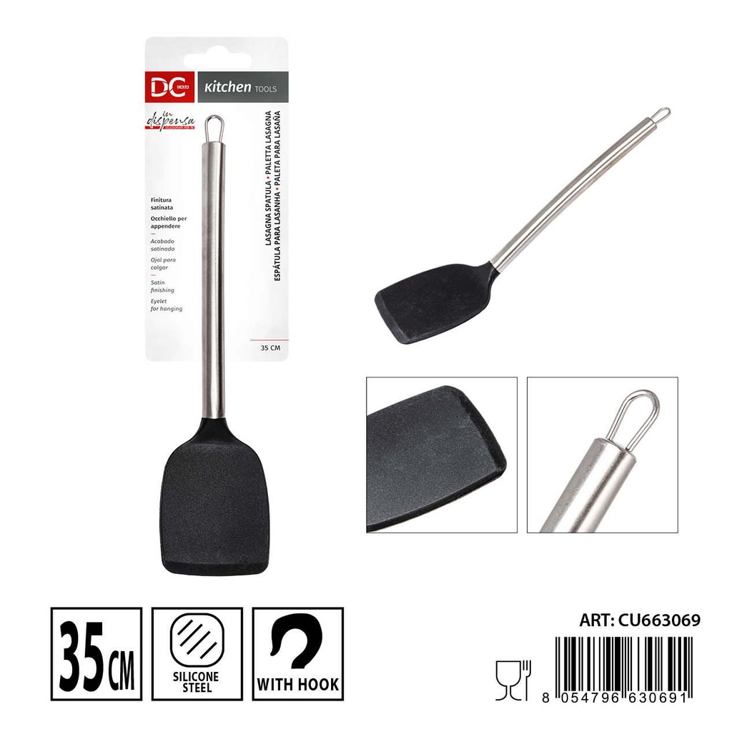 Paleta de lasaña de silicona/acero 35x8 cm - Utensilios para cocinar y hornear