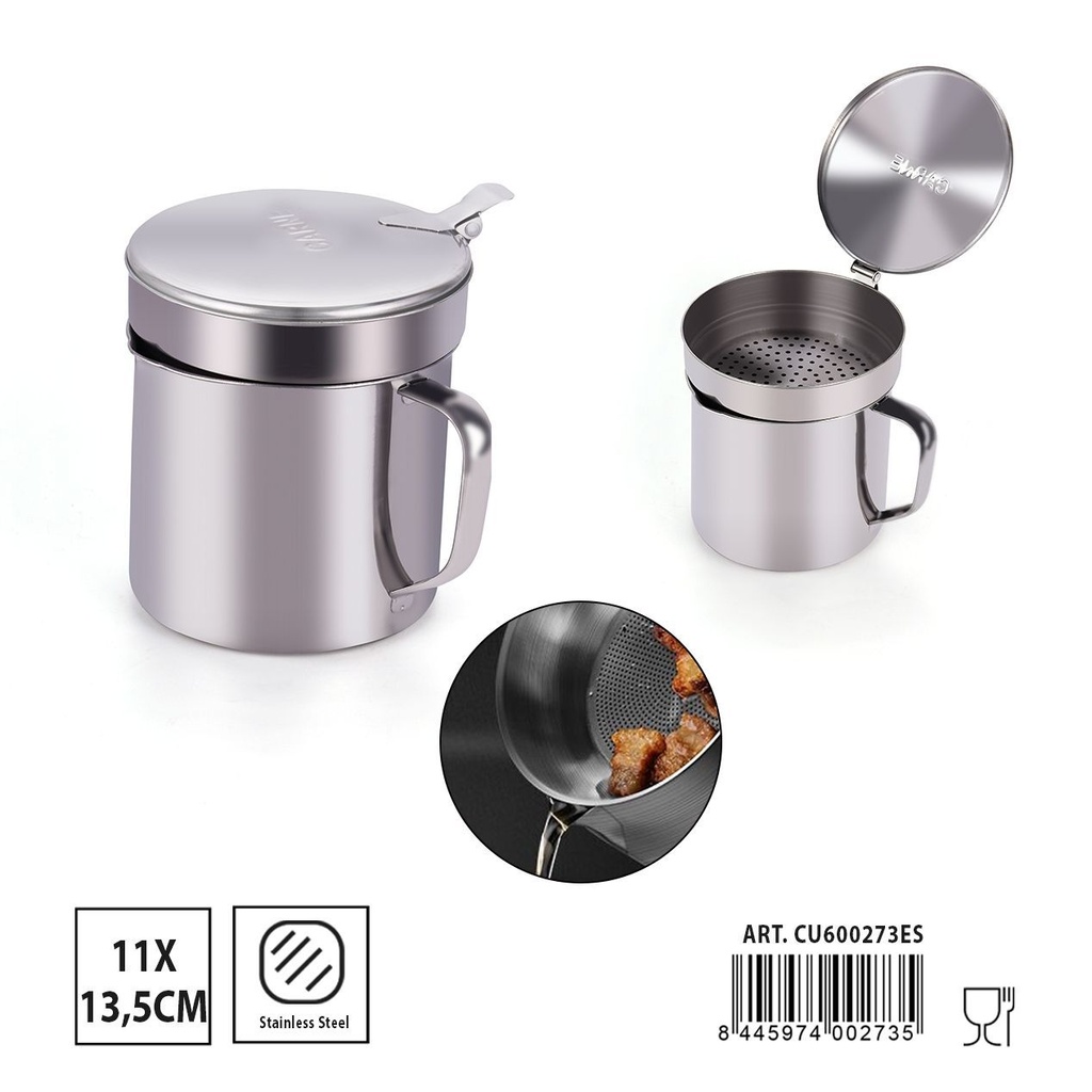 Grasera grande de acero inoxidable 11x13.5cm - Utensilios de cocina para frituras