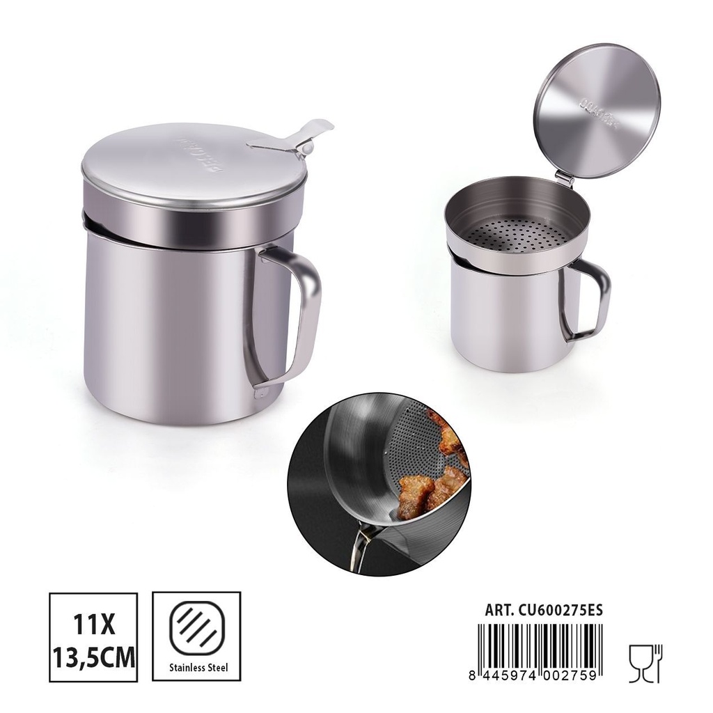 Grasera grande de pescado de acero inoxidable 11x13.5cm - Utensilios de cocina para frituras
