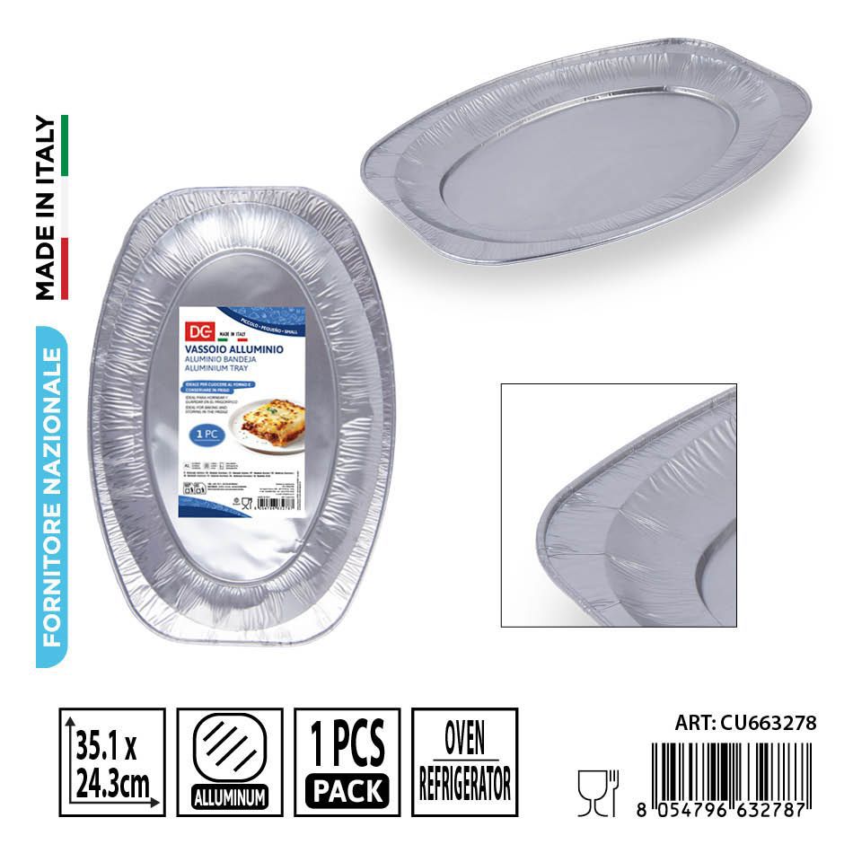 Bandeja pequeña de aluminio 1pz - Accesorios de cocina desechables