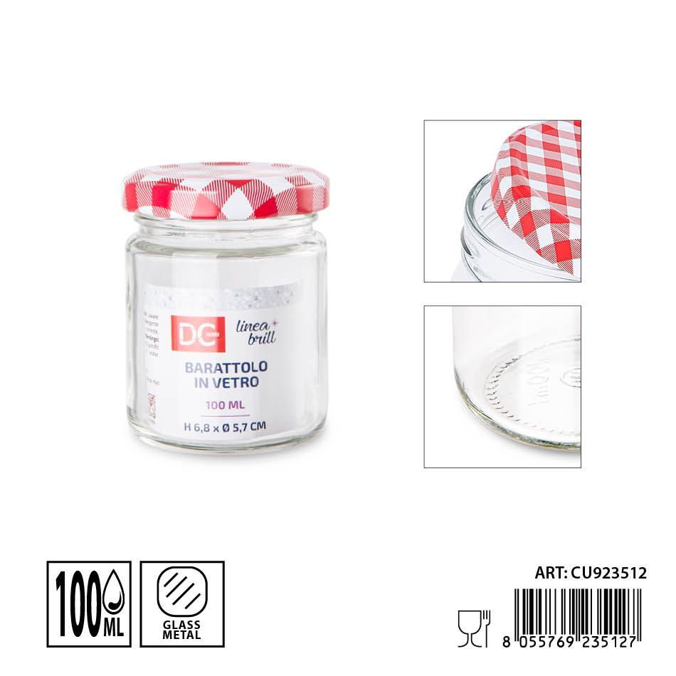 Tarros de vidrio con tapa 100ml - Envases de almacenamiento para cocina