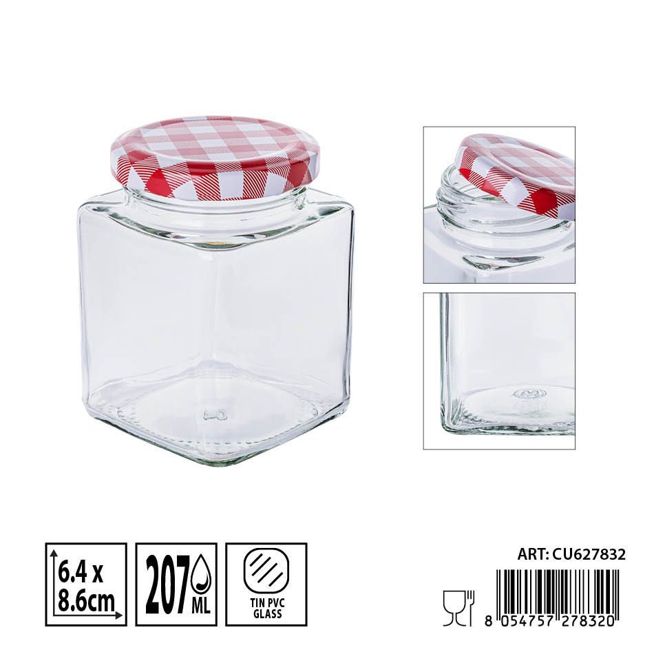 Bote de vidrio con tapa 207ml - Envases de almacenamiento y especieros