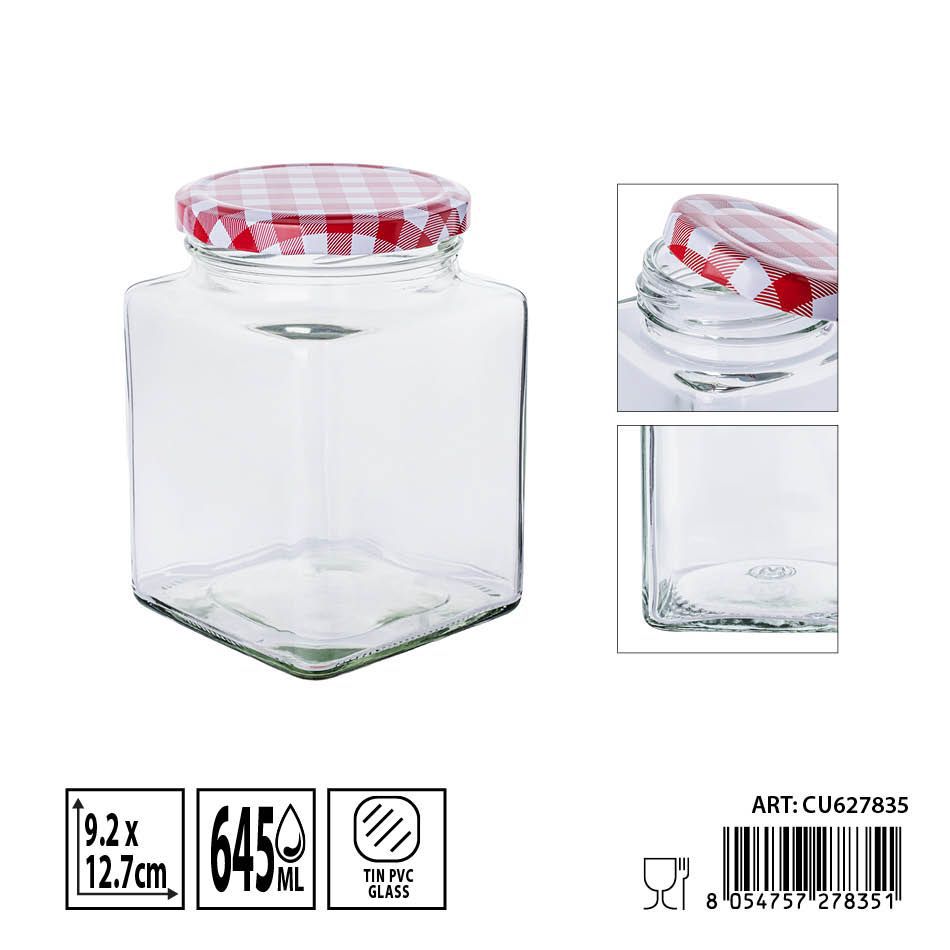 Bote de vidrio con tapa 645ml - Envases de almacenamiento y especieros