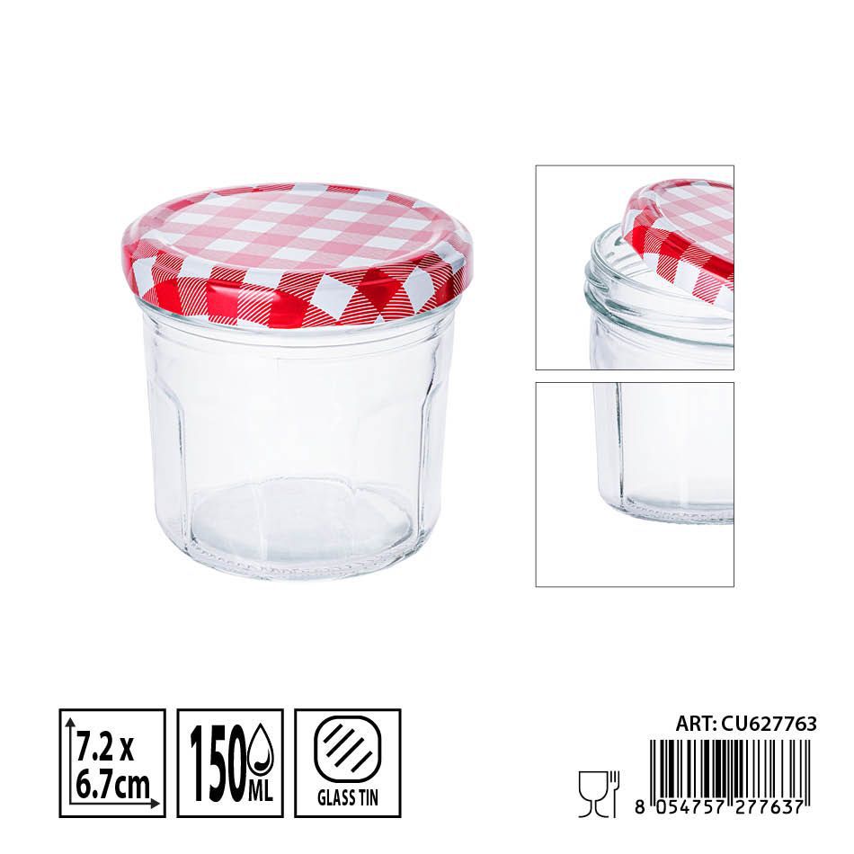 Tarro de vidrio con tapa 150ml - Envases de almacenamiento y organización