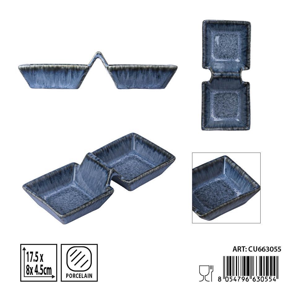 Salsadera aperitivo azul 17.5x8x4.5cm - Utensilios de mesa