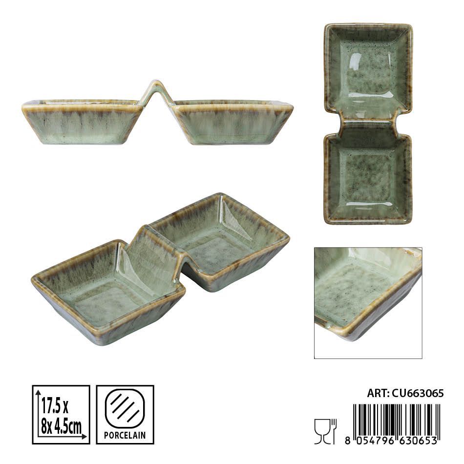 Salsita aperitivo verde 17,5x8x4,5 cm - Accesorios de mesa y platos para aperitivos