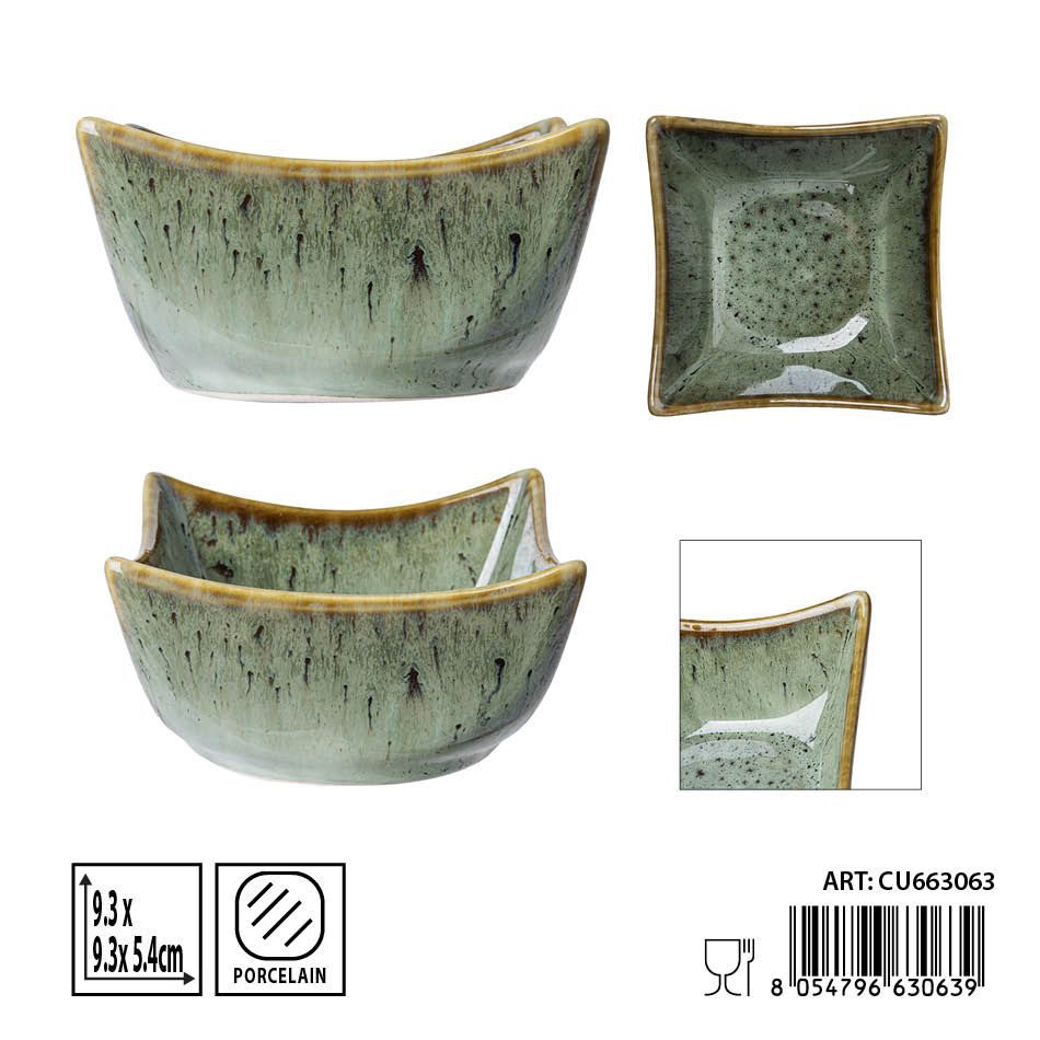 Salsadera aperitivo verde 9.3x9.3x5.4cm - Utensilios de mesa