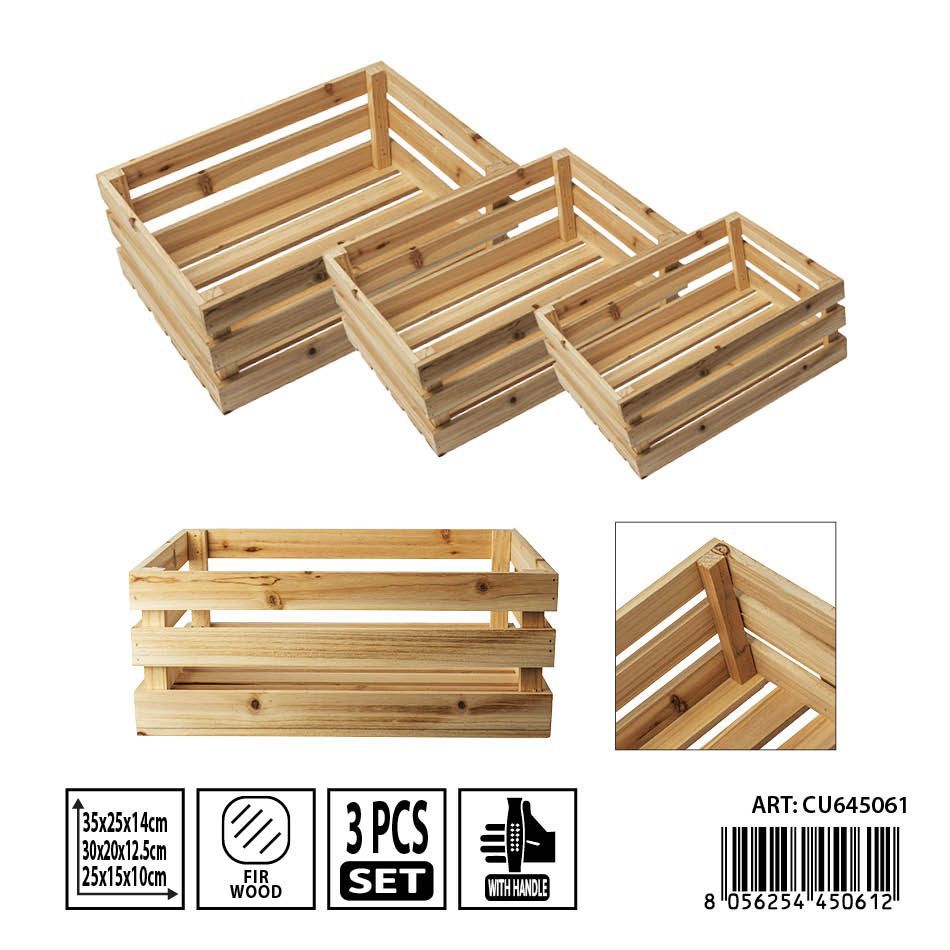 Set de cajas de madera 3PZ - Almacenamiento y organizadores