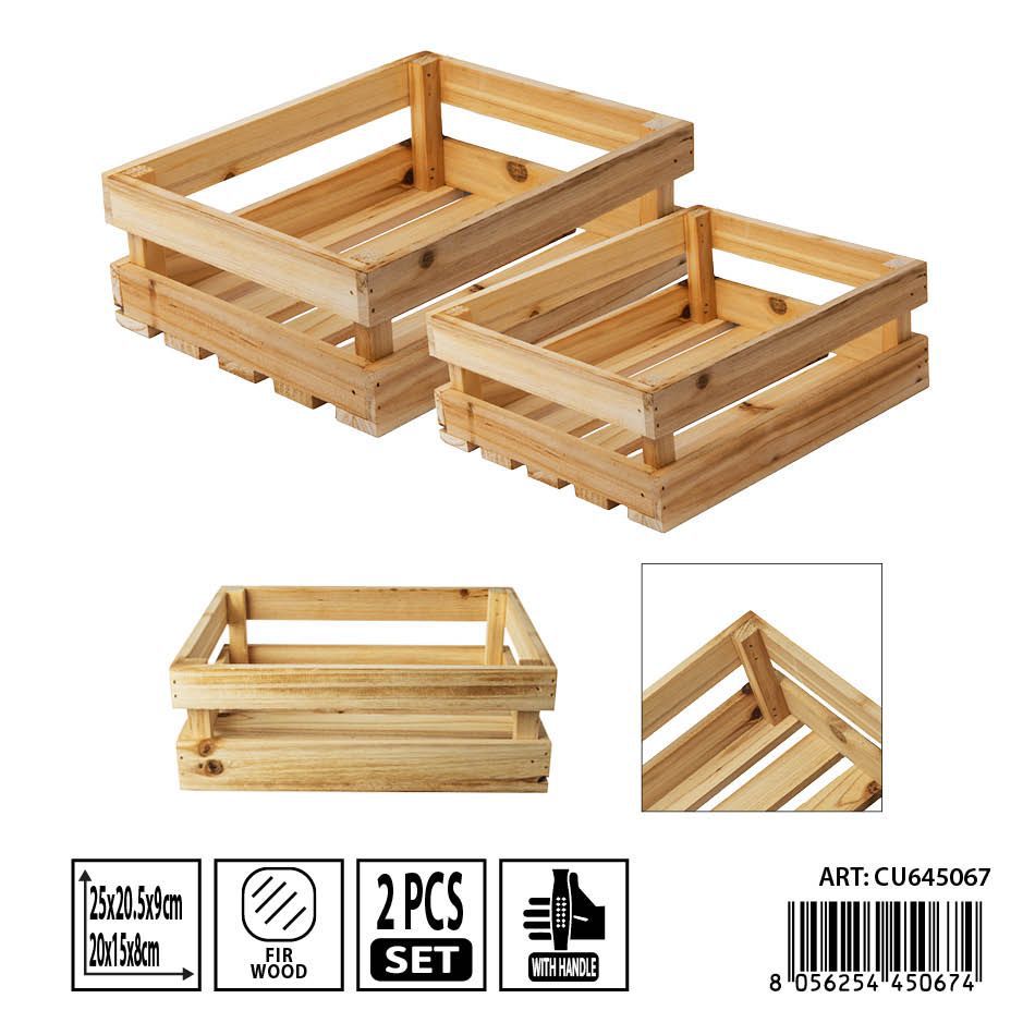 Set de 2 cajas de madera - Almacenamiento de cocina