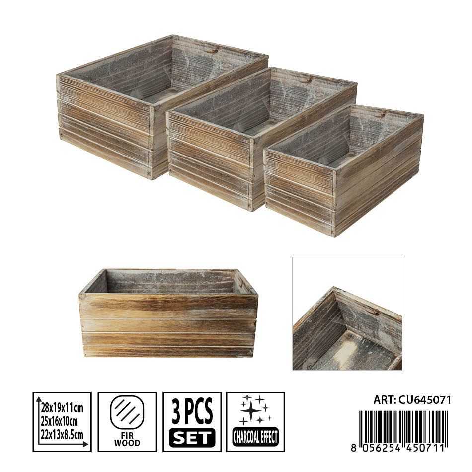 Set de cajas de madera 3PZ - Almacenamiento y organizadores