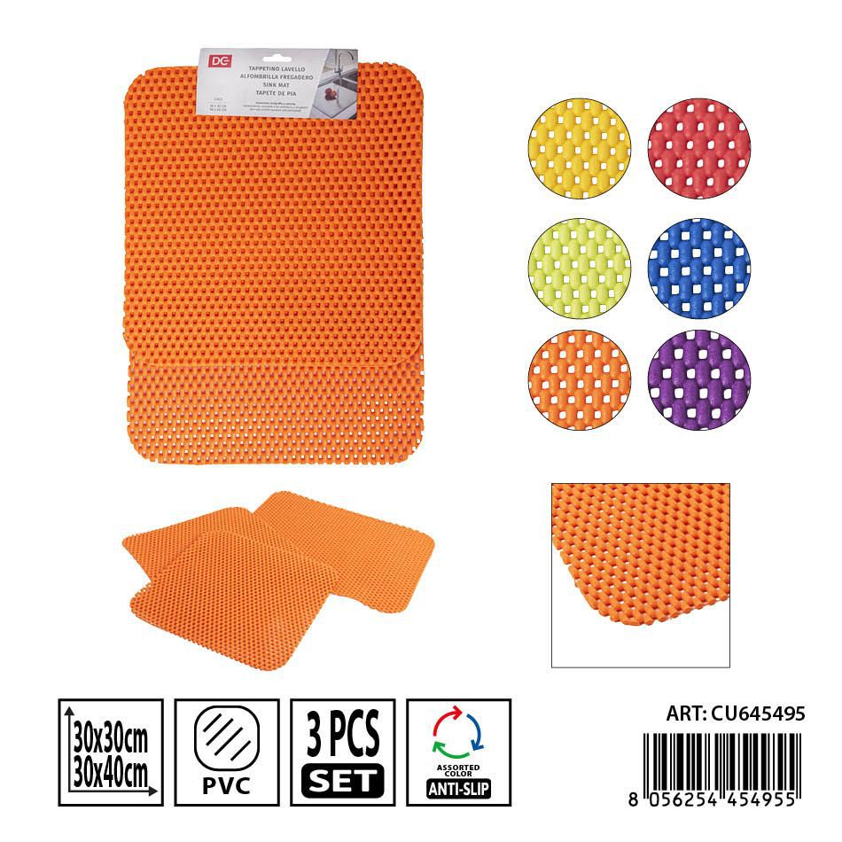 Set de 3 alfombrillas para fregadero 30x30/30x40 cm - Accesorios de cocina