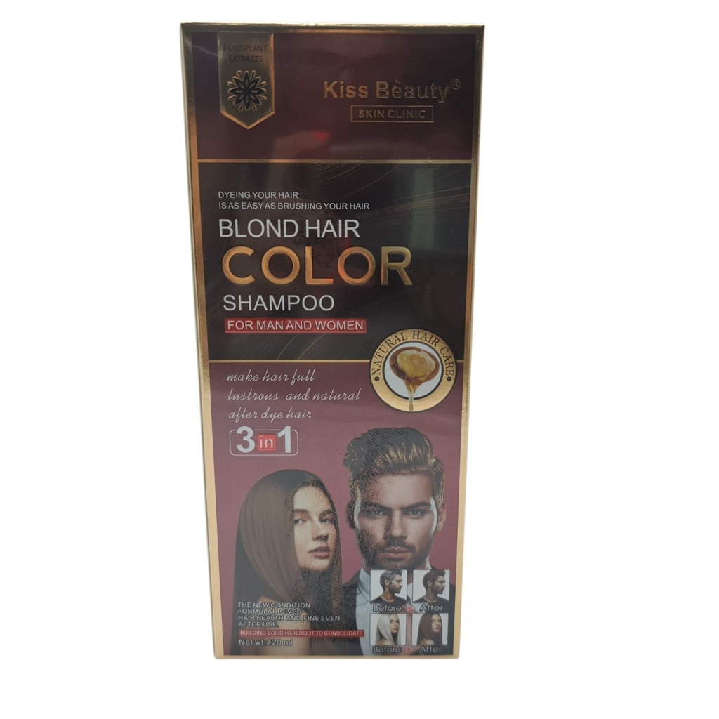Champú Blond Hair Kiss Beauty 3 en 1 - Productos de cuidado personal