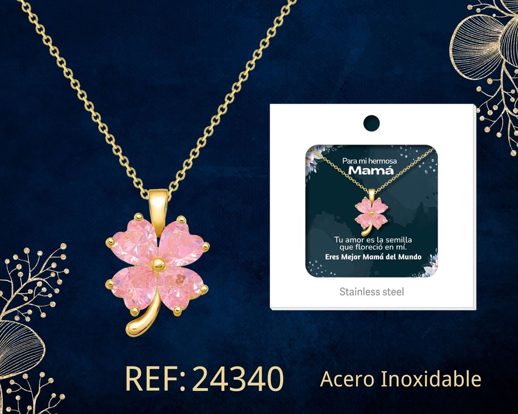 Collar de acero con circonita para regalar a mamá - Joyería y regalos