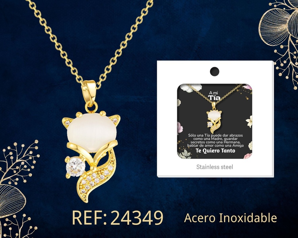 Collar de Acero con Circonita para Regalar a Tía - Joyería Premium