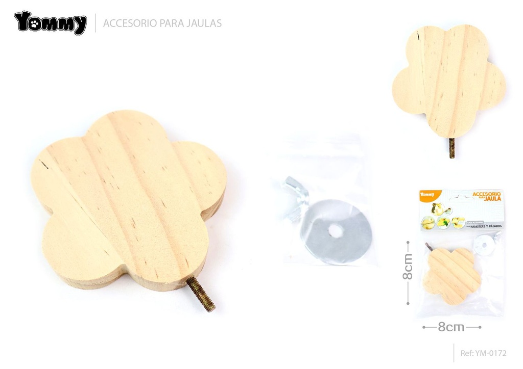 Plataforma de forrajeo para pájaros 8x8 cm con forma de flor - Accesorios para mascotas
