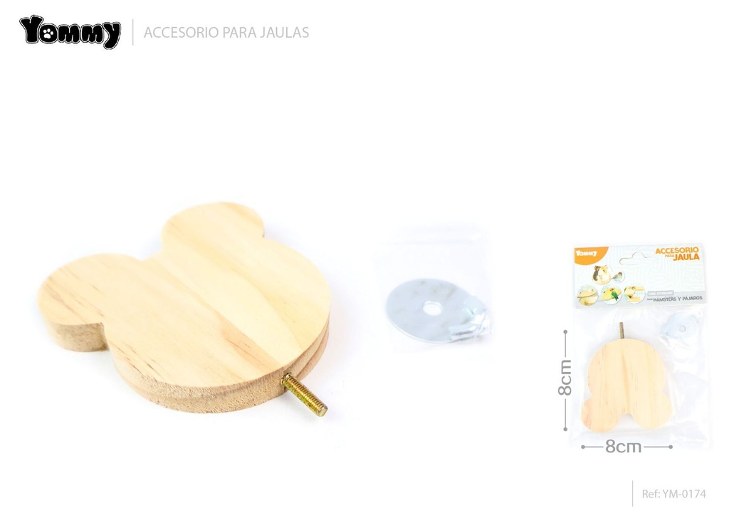 Plataforma de forrajeo para pájaros 8x8 cm con forma de osito - Juguetes y accesorios para mascotas
