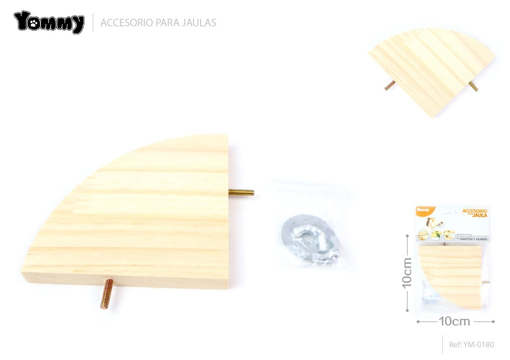 Plataforma de forrajeo de esquina para pájaros 10x10 cm - Accesorios para aves